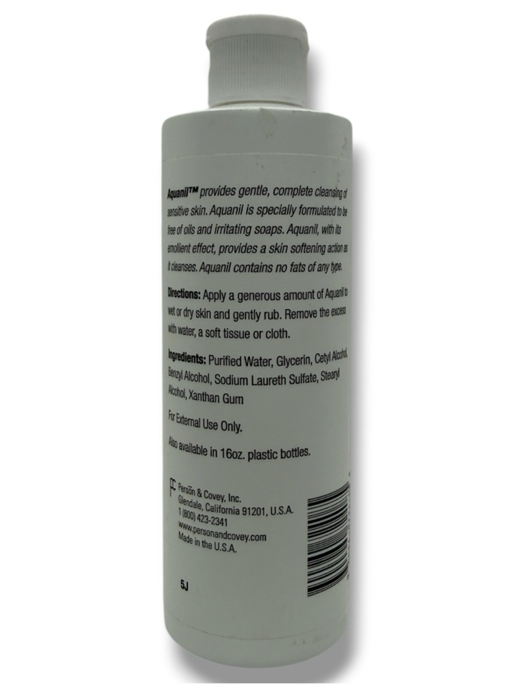 Aquanil Skin Cleanser 8oz Soapless Lipid-Free Sensitive Skin Wash Person & Covey - Picture 5 of 8